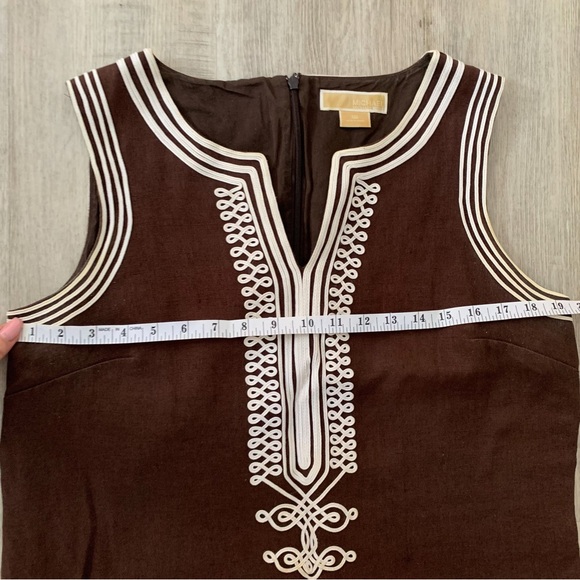 MICHAEL Michael Kors Brown and White Shift Dress 12 - Picture 6 of 7